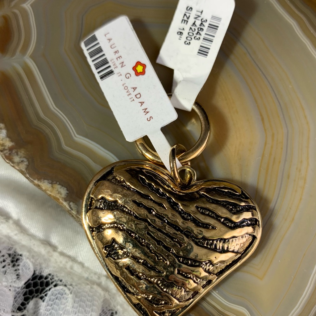Lauren Adams Gold Heart Pendant Nwt 89$